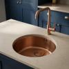 Pure.Sink Rondo Copper Round Sink—Flush-Mount, Under-Mount, and Over-Mount, 37 cm PRN38-62
